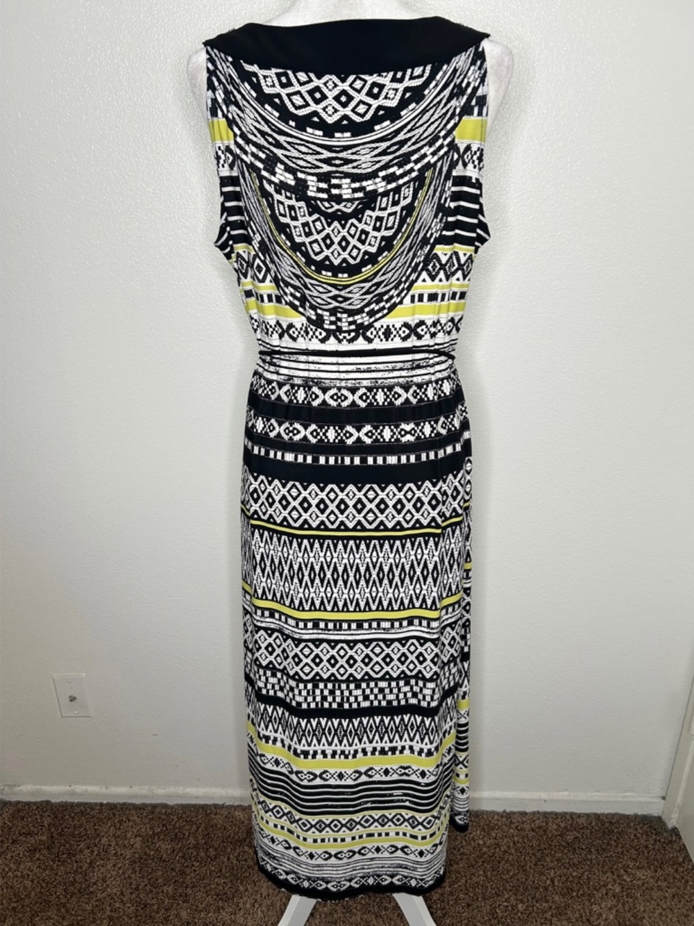 Catherines Womens Black & White Patterned Sleeveless Jersey Maxi Dress Size 1X - Picture 6 of 9